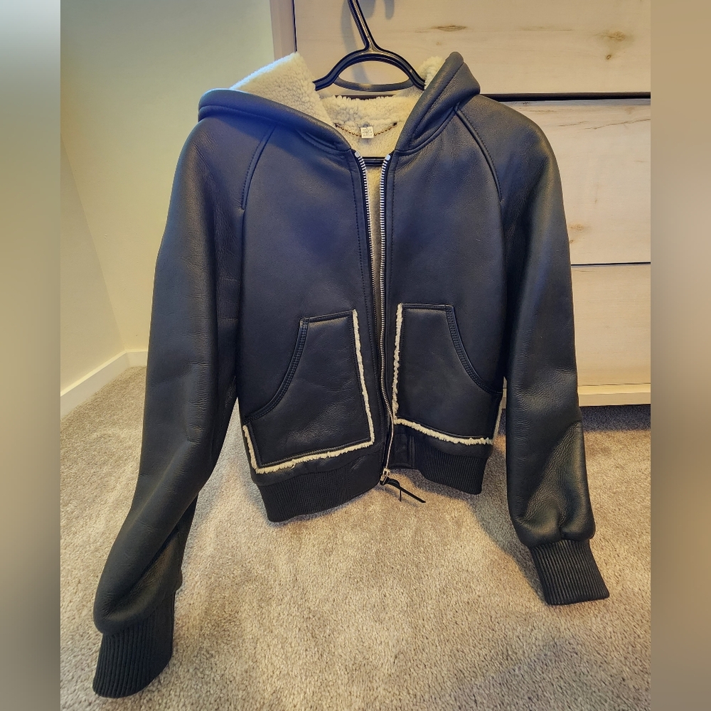 Coach Women's Leather Sheerling Hoodie